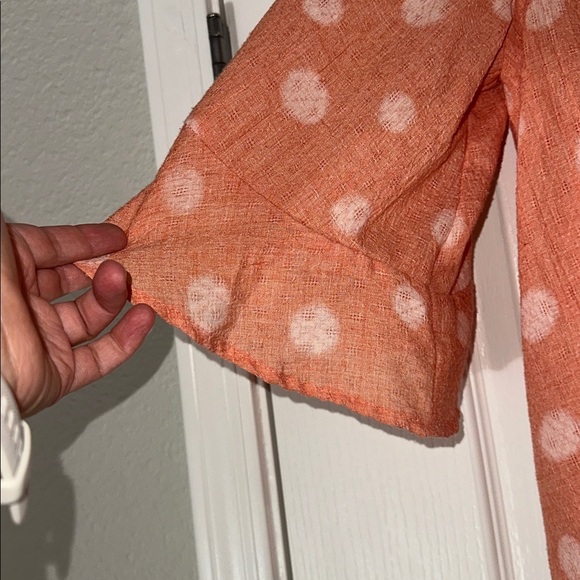Polka Dot Women's Top - Orange/peach size medium - Picture 2 of 7